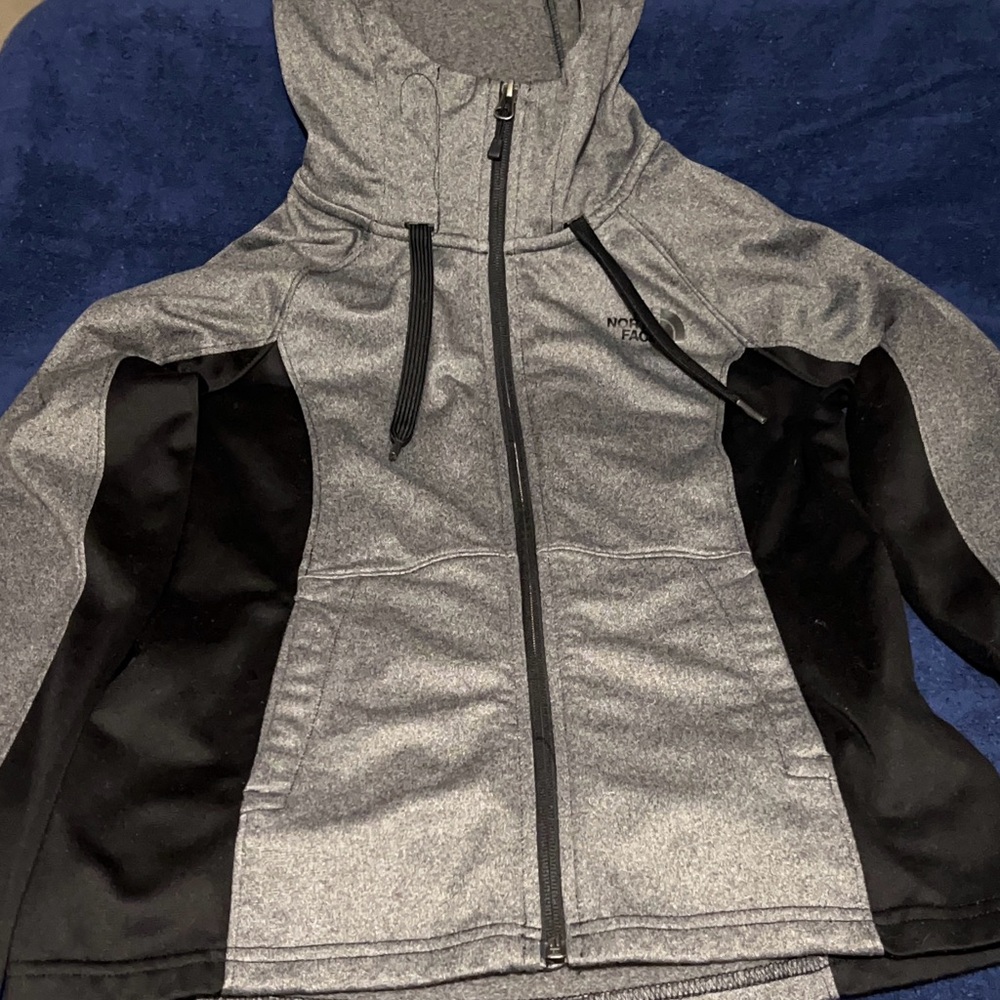 The North Face Women’s Gray and Black fleece.